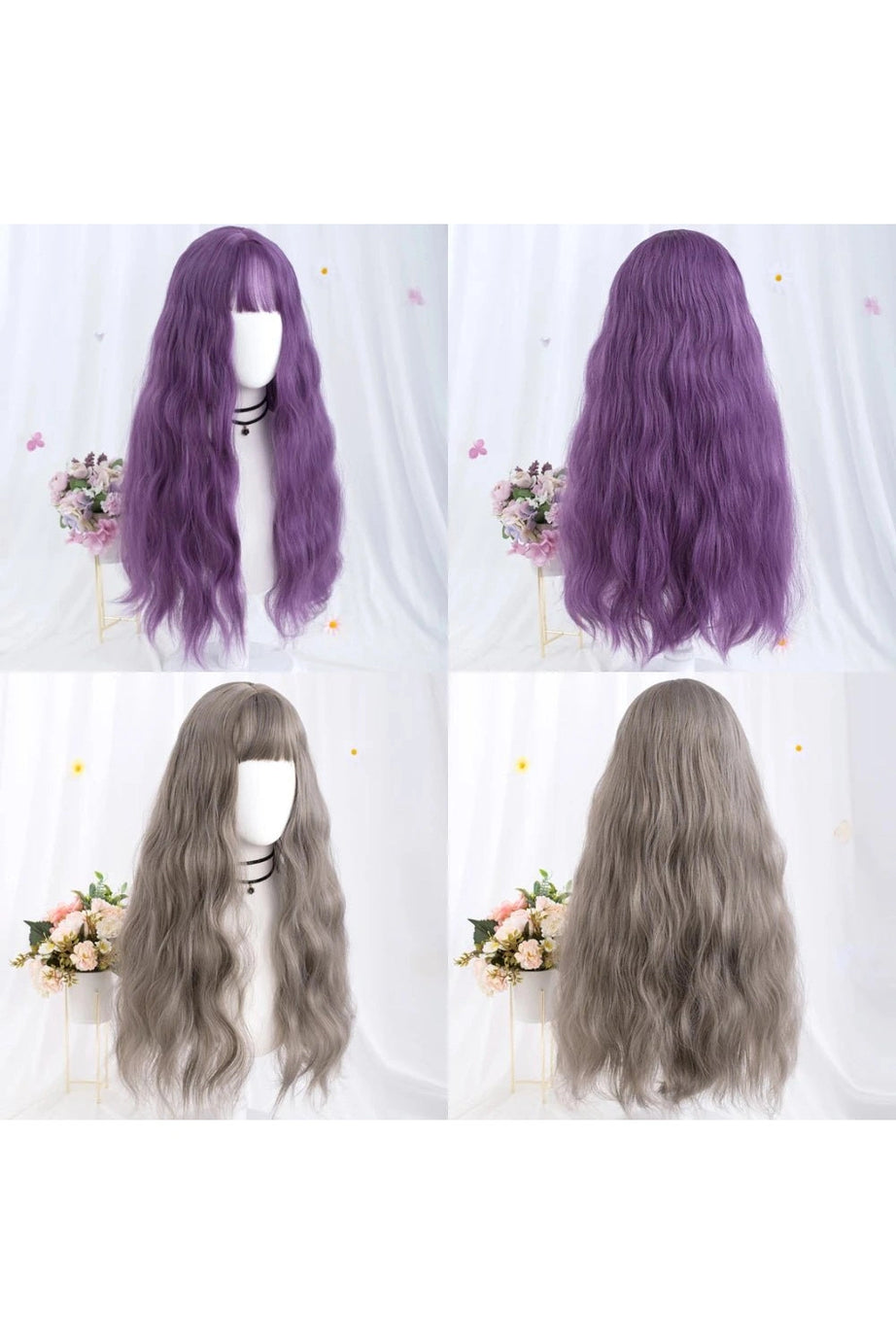 Long Wavy Purple Wig - Wigs