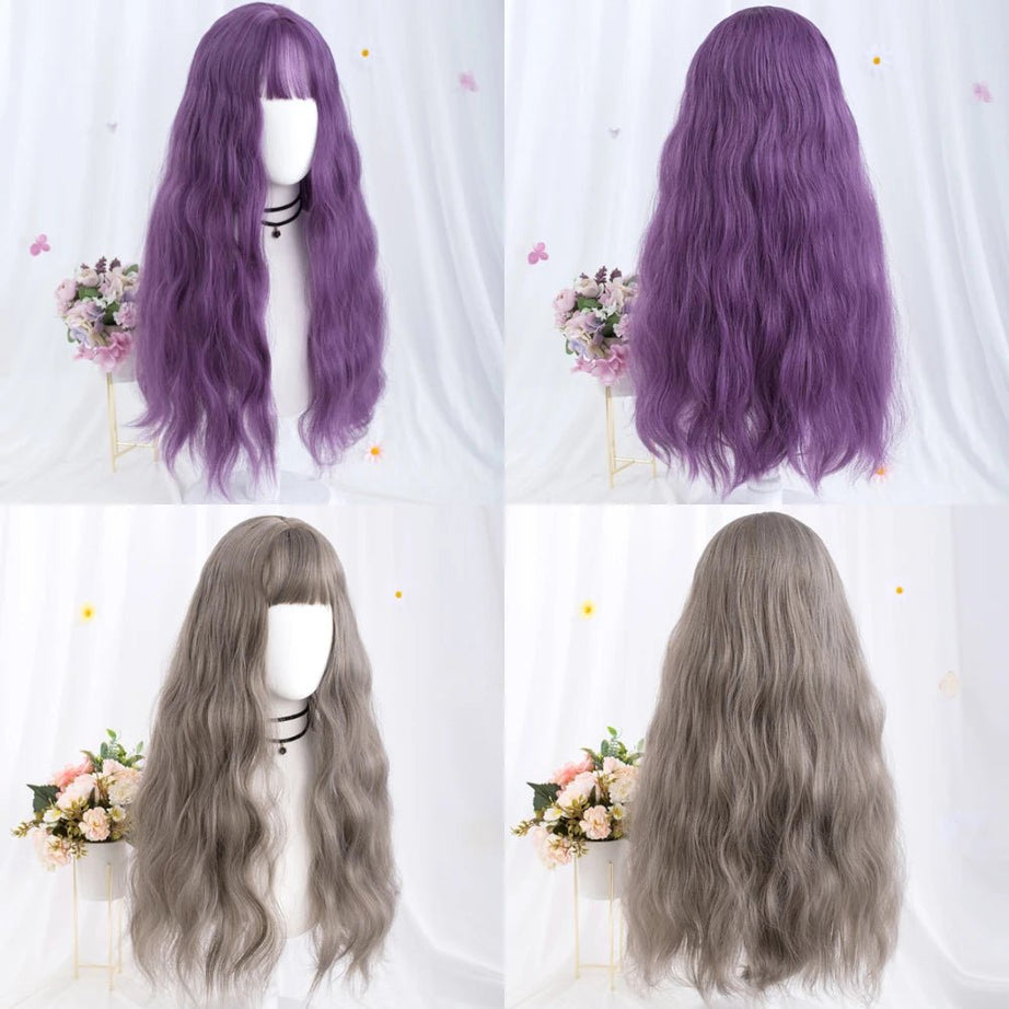 Long Wavy Purple Wig - Wigs