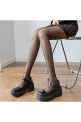 Coquette Lovecore Heart Fishnets Shoptery