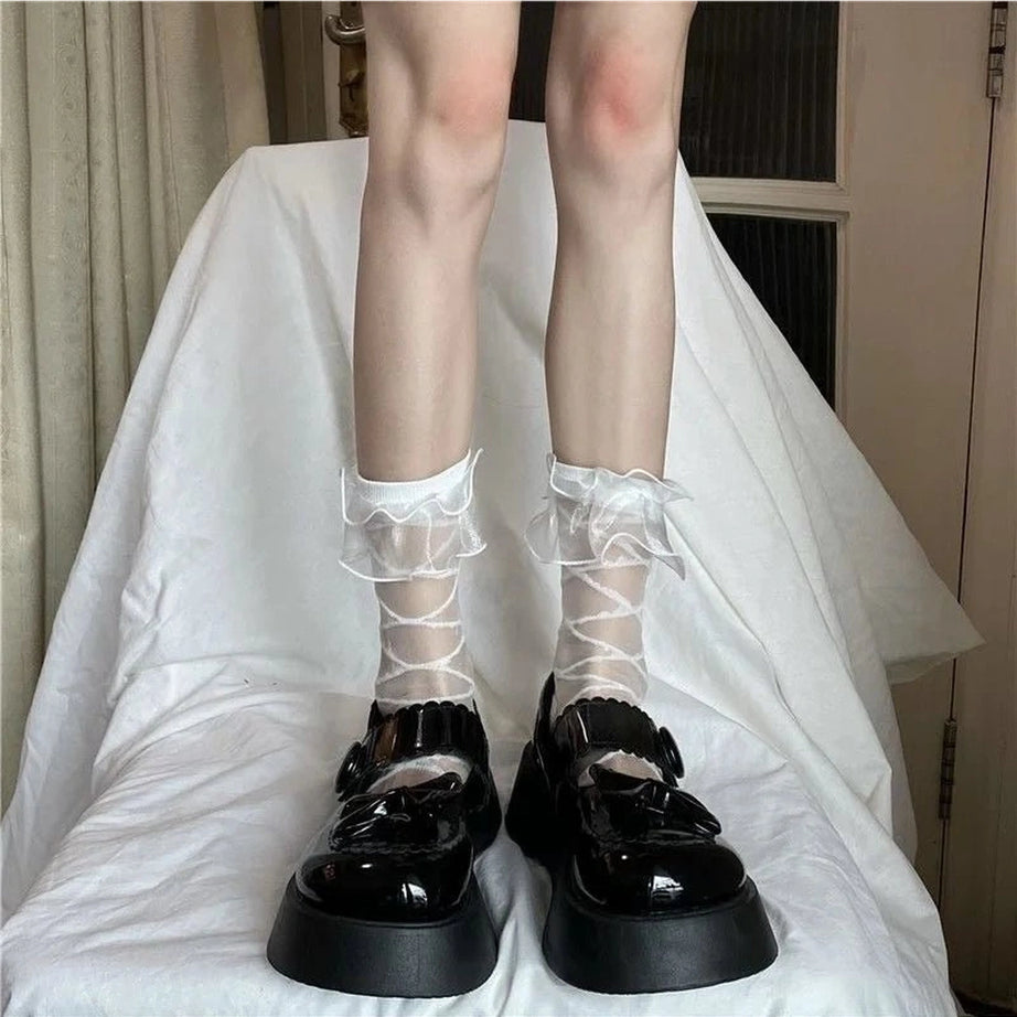 Coquette Low Tube Lace Dots Socks 939 One Size CHINA Shoptery