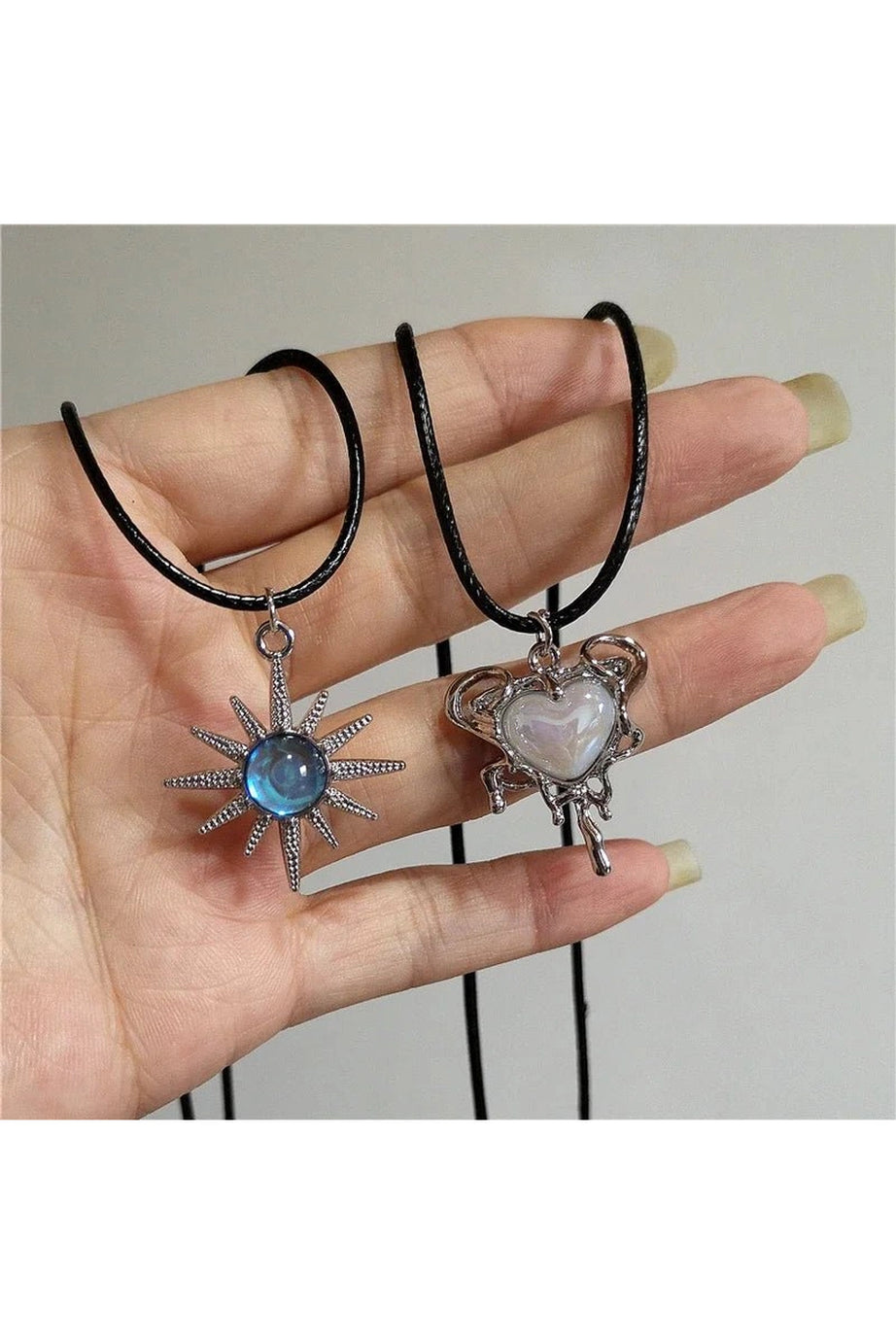 Lunar Glow and Angel Heart Necklace - Necklaces