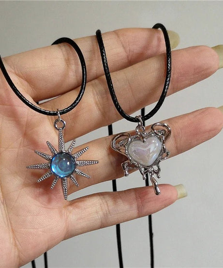 Lunar Glow and Angel Heart Necklace - Necklaces