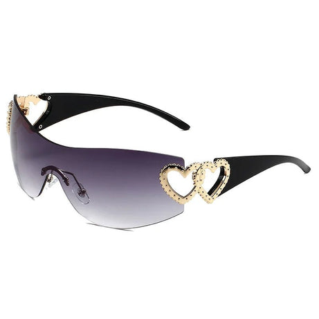 Coquette Luxe Heart Shield Sunglasses A1 As shown in the figu Shoptery