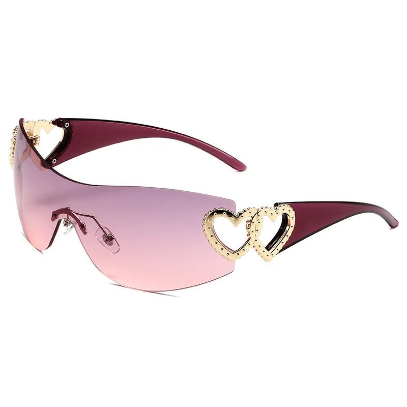 Coquette Luxe Heart Shield Sunglasses A5 As shown in the figu Shoptery