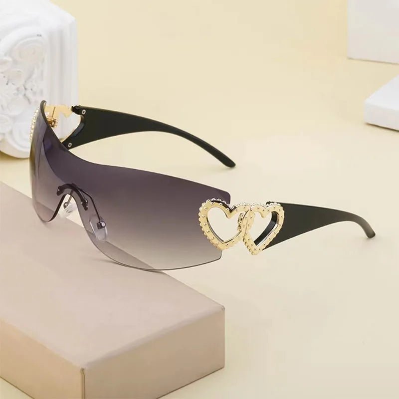 Coquette Luxe Heart Shield Sunglasses Shoptery