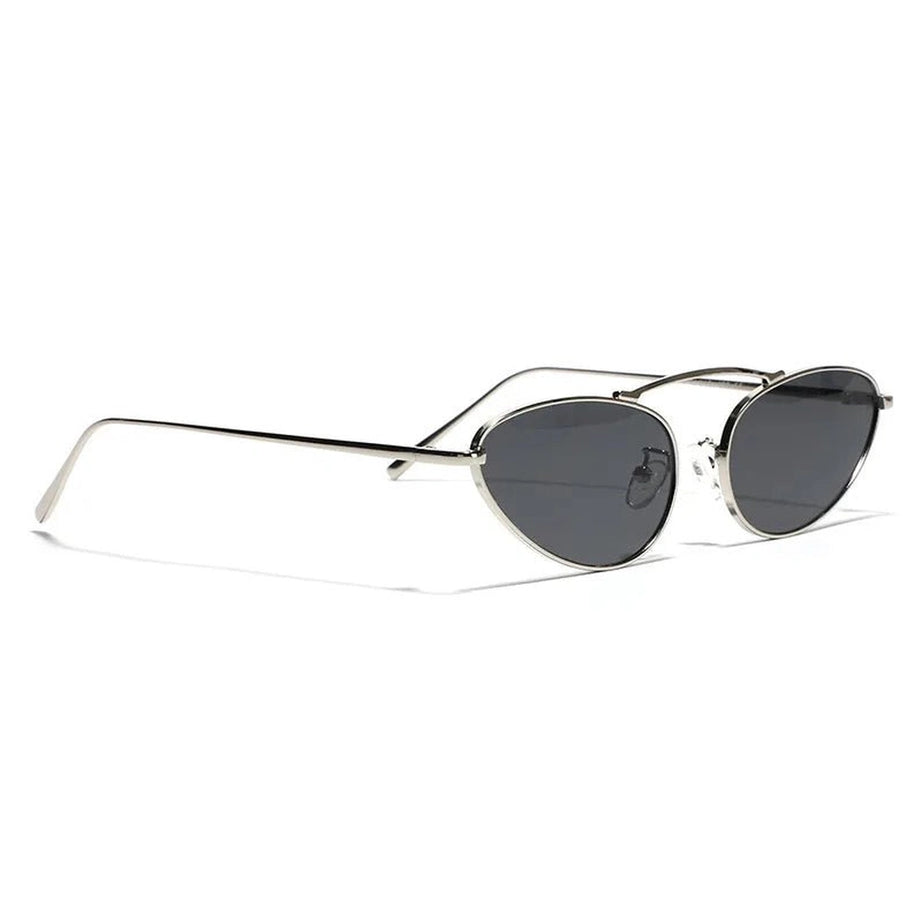Aesthetic Luxury Cat Eye Sunglasses Silver Gray As picture Shoptery