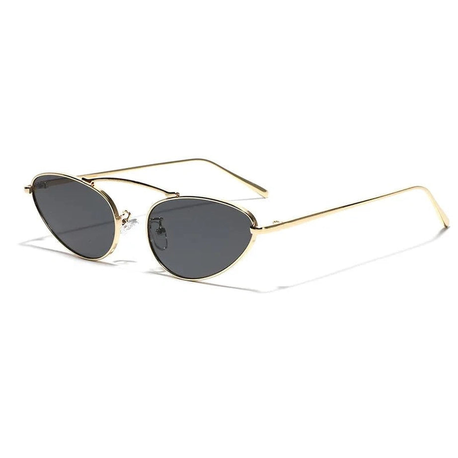 Aesthetic Luxury Cat Eye Sunglasses Gold Gray As picture Shoptery