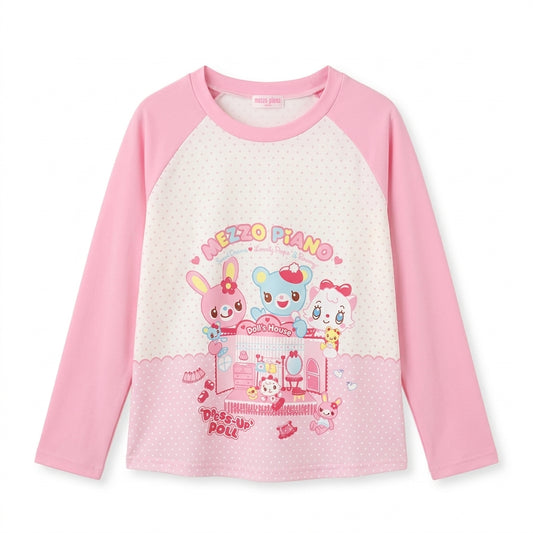 Decora Mezzo Piano Kawaii Character Raglan Long Sleeve Tee Shoptery