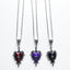 Visual Kei Gothic Cross Heart Thorn Rose Silver Pendant Necklace Purple2 Shoptery