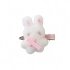 Jirai Kei White Bunny Cross Plush Hair Clip WHITE Shoptery
