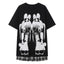 Jirai Kei Twin Bunny Girl Anime Graphic Layered T-Shirt Dress black Shoptery