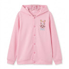 Fairy Kei Mezzio Piano Bunny Embroidered Snap-Front Hoodie as photo Shoptery