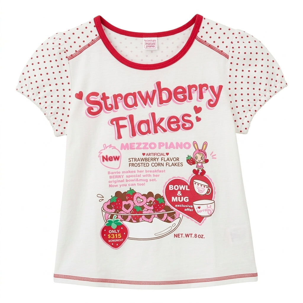 Decora Mezzo Piano Strawberry Flakes Cereal Graphic Tee Shoptery