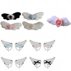 Decora Angel Wing Hair Clip with Cross Heart & Bow Accessories White Shoptery