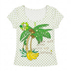 Fairy Kei Tropical Palm Tree Glitter Polka Dot Kawaii T-Shirt t-shirt Shoptery
