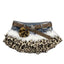 Gyaru Leopard Print Ruffle Denim Mini Skirt with Star Belt Skirt and Belt 1 Shoptery