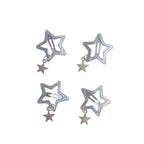 Decora Glitter Star Snap Hair Clips with Charm — Set of 4 4PCS Shoptery