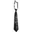 Visual Kei Black Satin Clip-On Tie with Thorn Cross Print black Shoptery