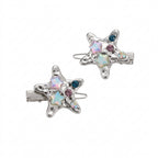 Decora Iridescent Crystal Star Hair Clip Set Silver 2Pcs Shoptery