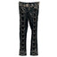 Visual Kei PVC Chain & Skull Charm Low-Rise Bootcut Trousers black Shoptery