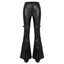 Visual Kei Faux Leather Buckle Strap Bell Bottom Flare Pants Shoptery