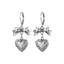 Jirai Kei Antique Silver Bow & Heart Locket Dangle Earrings 1 Shoptery
