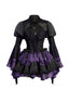 Visual Kei Gothic Corset Lace-Up Mini Dress with Bell Sleeves Shoptery