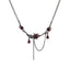 Visual Kei Gunmetal Branch & Garnet Crystal Draped Chain Necklace Shoptery