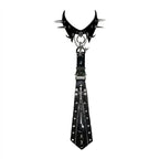Visual Kei Spiked Collar Skull Studded Zipper PU Leather Necktie black Shoptery