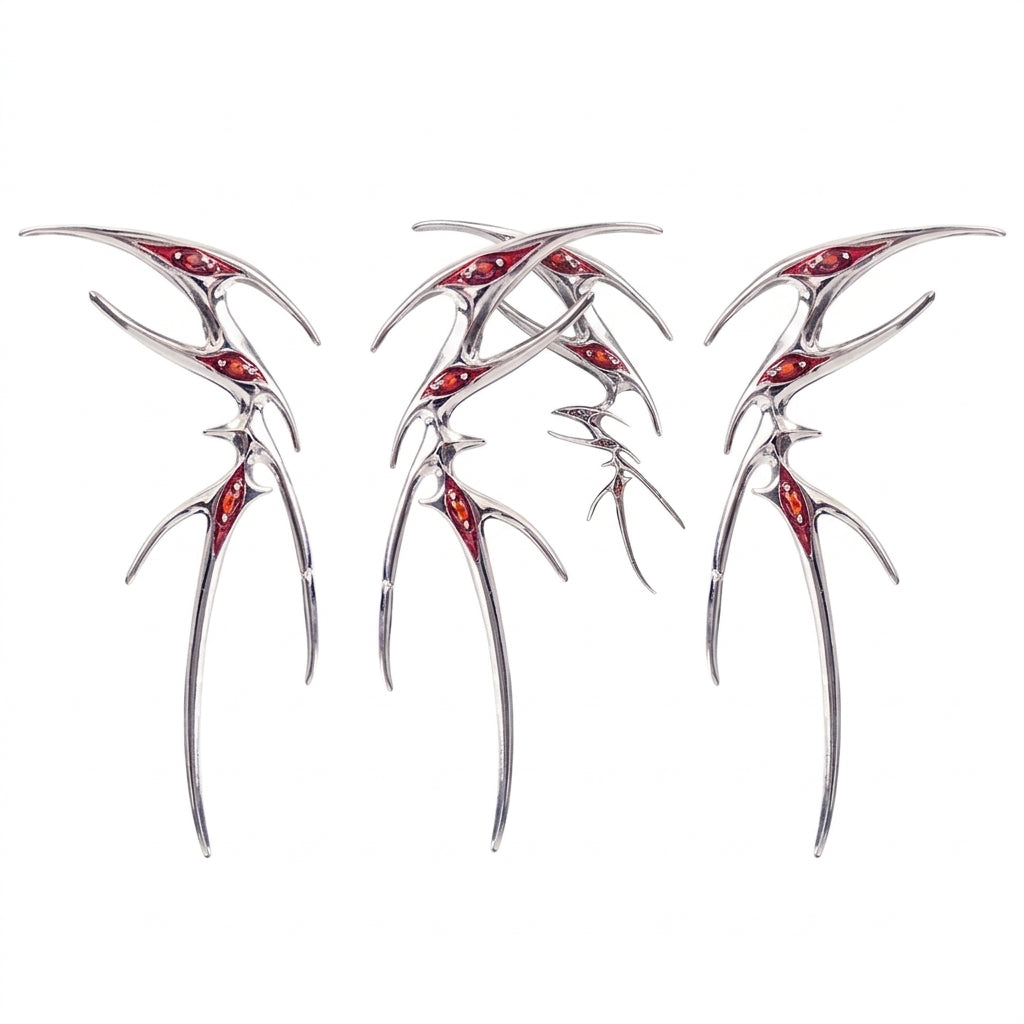 Visual Kei Silver Thorn Dragon Claw Ear Crawler Climber Set A pair Shoptery