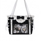 Jirai Kei Gothic Ita Tote Bag with Bows, Frills & Pearl Charms Shoptery