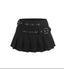 Visual Kei AltGoth Graphic Crop Top & Pleated Skirt Set Black Shoptery