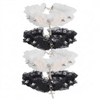 Visual Kei Lace Ruffle Cross Charm Angel Wing Spike Choker Necklace Shoptery