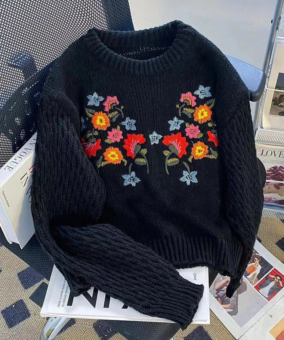 Meadow Bloom Knit Sweater - Sweaters