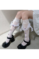 Coquette Medium Tube Rose Lace Socks Shoptery