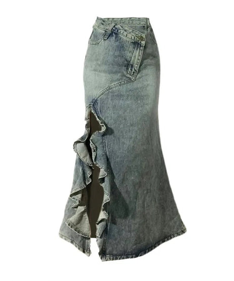 Mermaid Denim Skirt - Denim Skirt