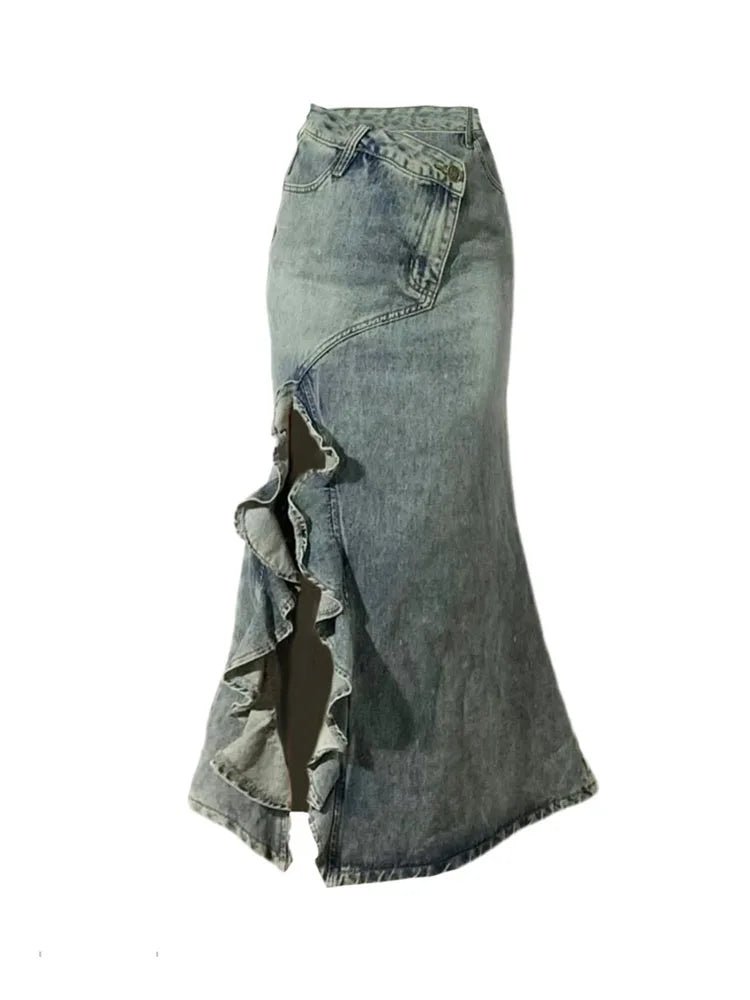 Mermaid Denim Skirt - Denim Skirt