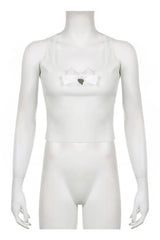 Metal Lace Stitching Top Shoptery