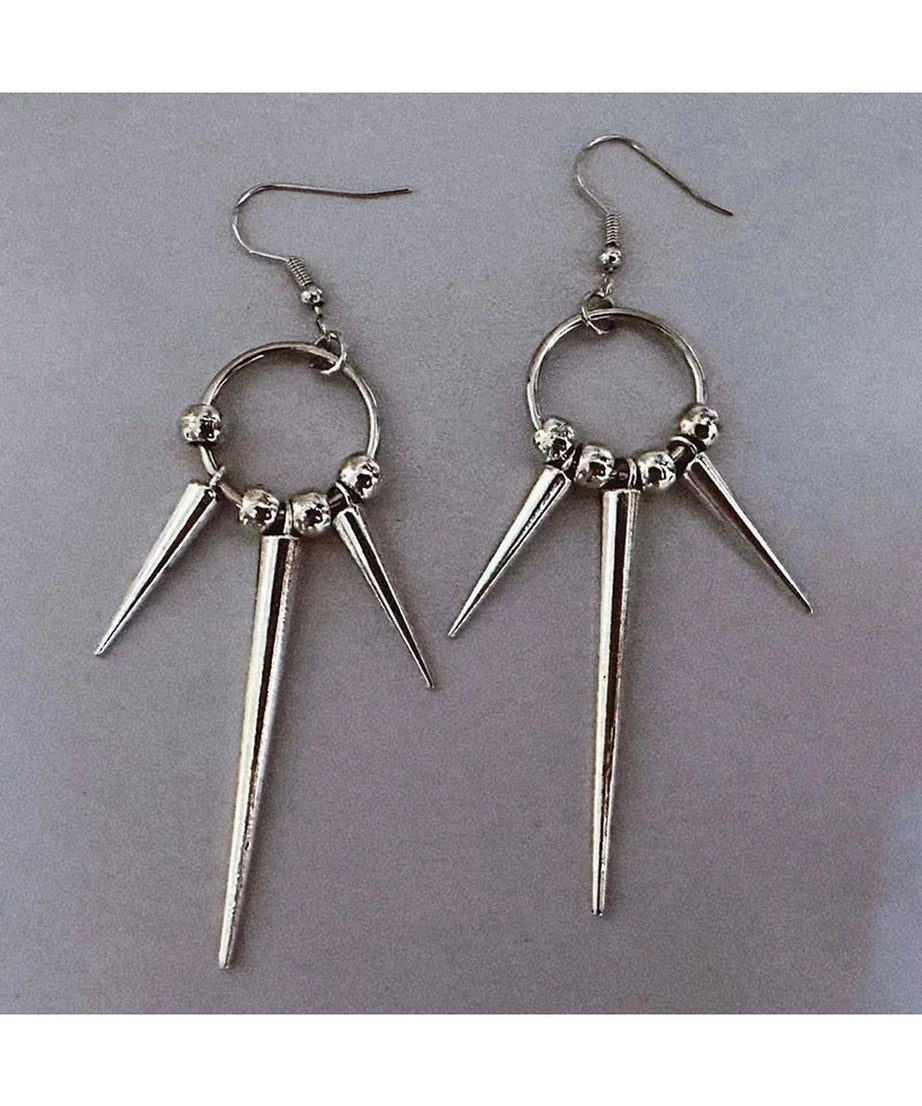 Metallic Spike Drop Earrings - Earrings