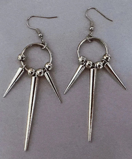 Metallic Spike Drop Earrings - Earrings