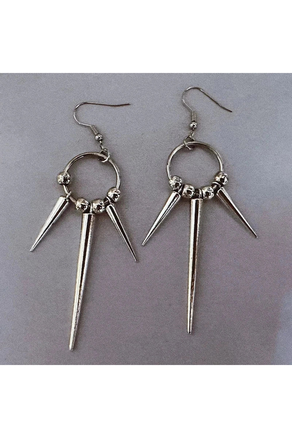 Metallic Spike Drop Earrings - Earrings