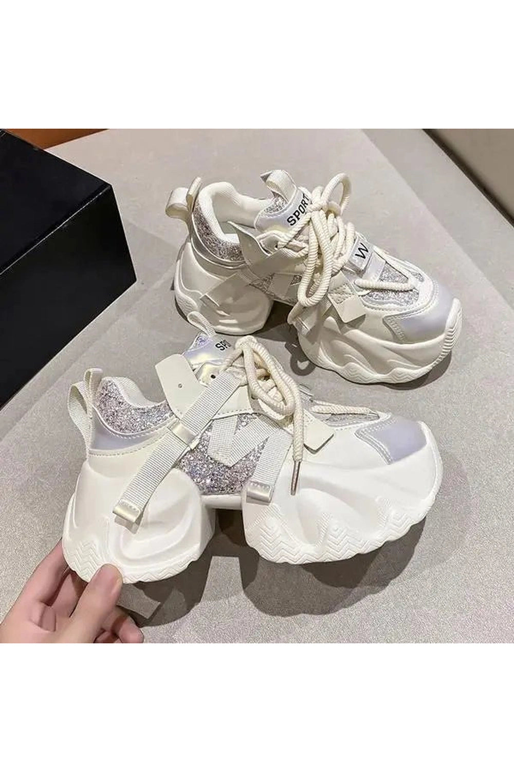 Metallic Violet Edgy Chunky Sneakers 2 Shoptery