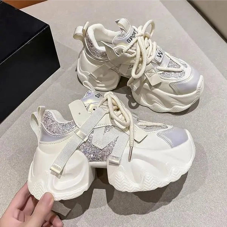 Metallic Violet Edgy Chunky Sneakers 2 Shoptery