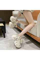 Metallic Violet Edgy Chunky Sneakers Shoptery