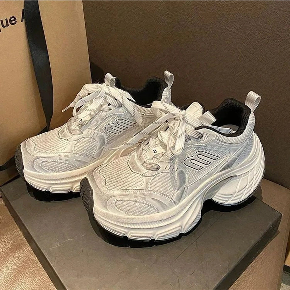 Metallic Violet Edgy Chunky Sneakers 4 Shoptery