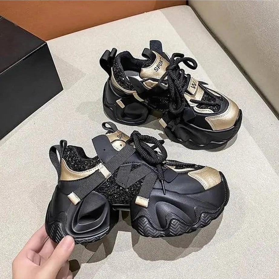 Metallic Violet Edgy Chunky Sneakers 1 Shoptery