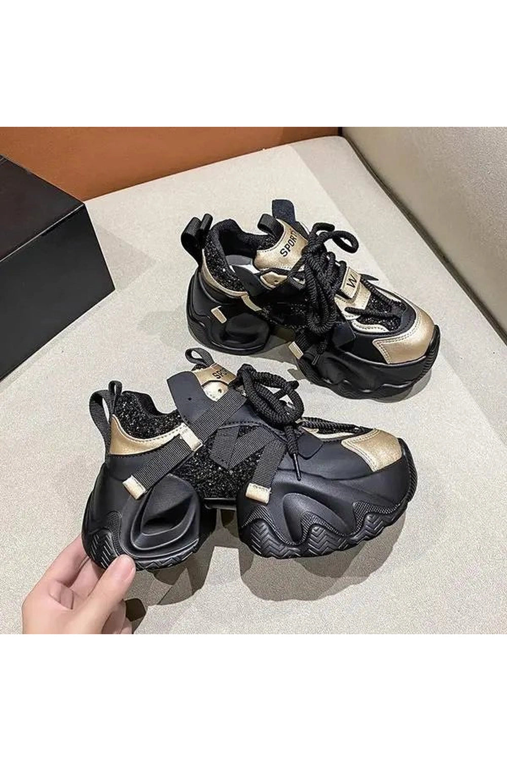 Metallic Violet Edgy Chunky Sneakers 1 Shoptery