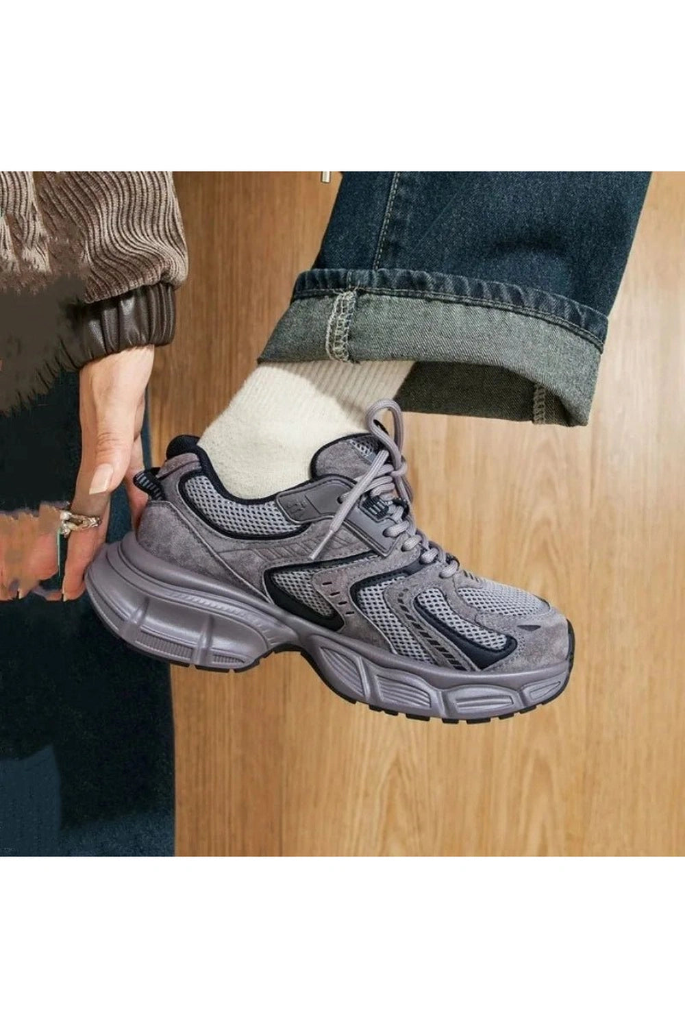 Metallic Violet Edgy Chunky Sneakers 11 Shoptery