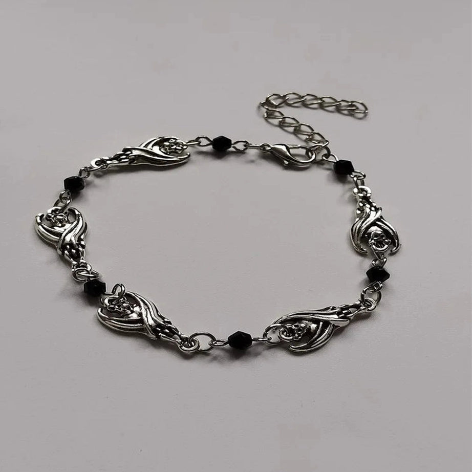 Edgy Midnight Bat Charm Bracelet 2 Shoptery