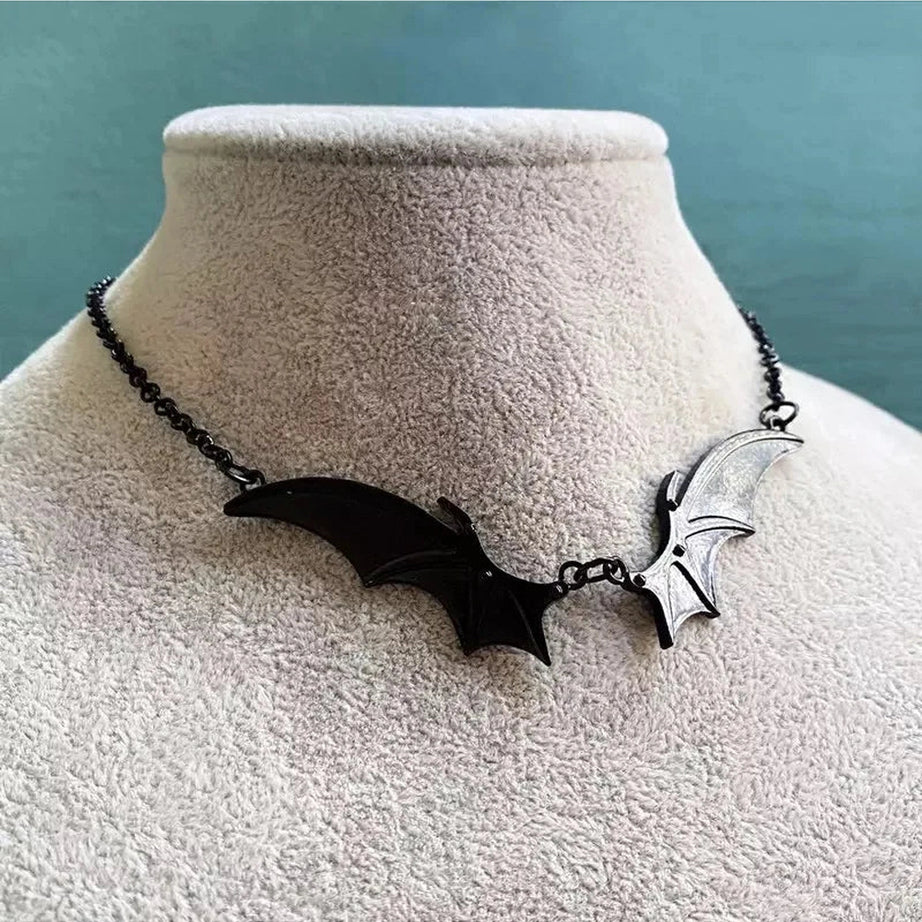 Alt Goth Midnight Bat Wing Necklace Shoptery